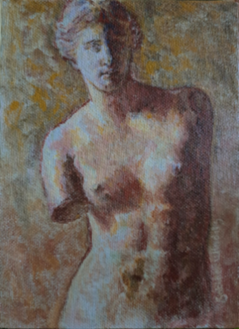 Venus van Milo Acryl op canvas paneel 13x18cm